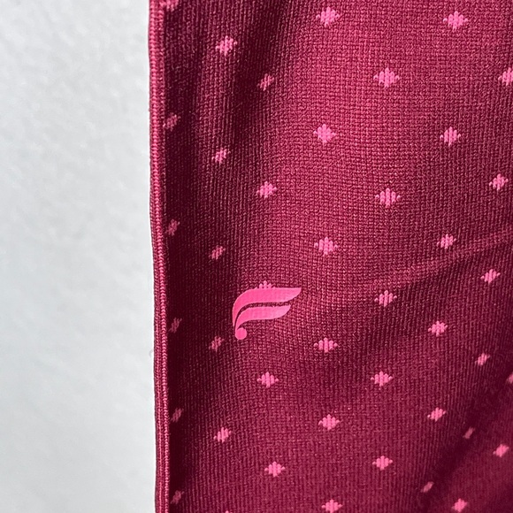 Fabletics Holly Seamless Fair Isle Long Sleeve Top & Leggings Set Merlot XL - Picture 9 of 14